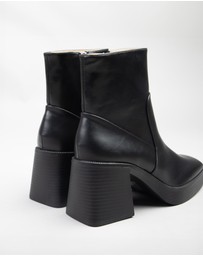 RAID - Lexus chunky mid heel boots in black