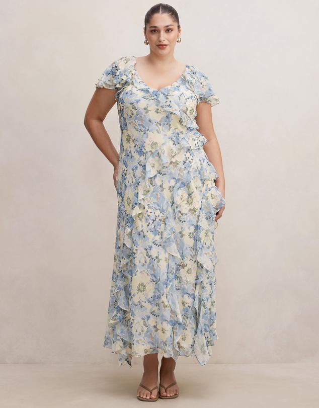 Forever New Curve - Elly Curve Ruffle Maxi Dress