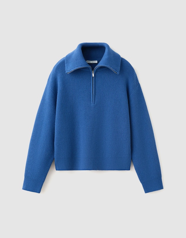 M.N.G - Sweater with Contrasting Zip Collar