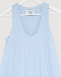 Revibe - Repaired Minima Esenciales Luna Cotton Bubble Hem Maxi Dress - AU 6