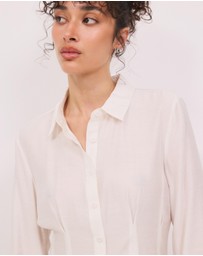 Calli - Mae Pin Tuck Sheer LS Shirt