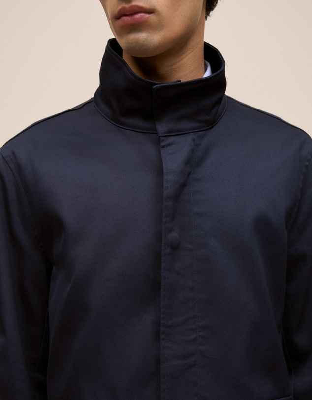 Trenery - Cotton Twill Zip Through Jacket in Navy