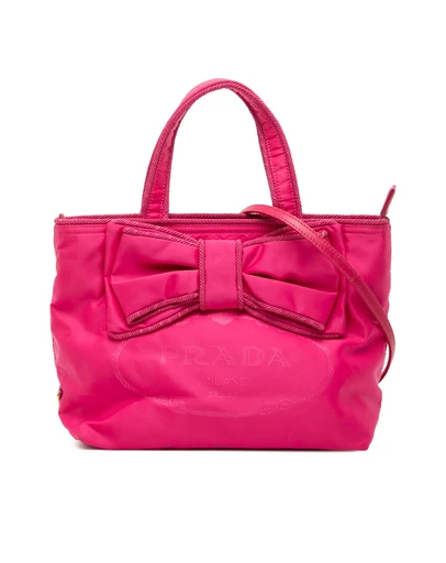 Pre-Loved by Azura Reborn - Pre-Loved Tessuto Canapa Logo Bow Satchel