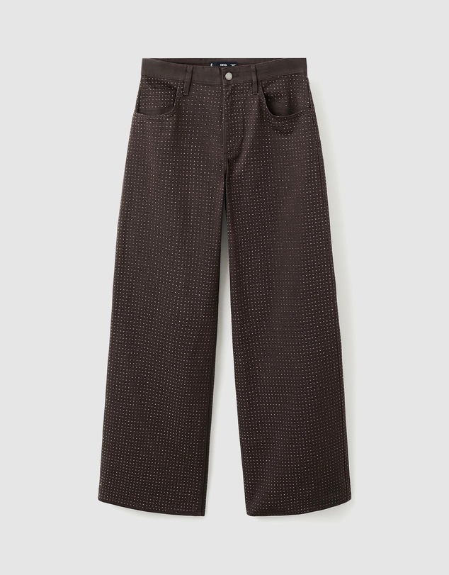 M.N.G - Wide-Leg Jeans With Rhinestones
