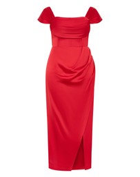 City Chic - Plus size Forbidden Love Maxi Dress - red
