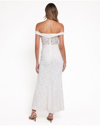 Petal & Pup - Pascha Off Shoulder Lace Maxi Dress - White