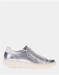 Mia Vita - Luna Zip Casual Sneaker - Silver Snake