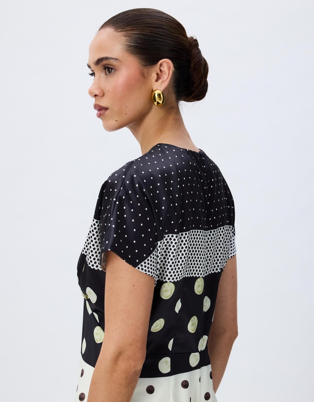 Tussah - Reese Polka Dot Satin Midi Dress