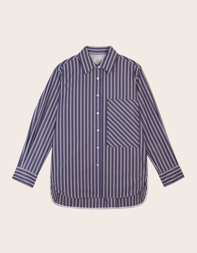 IDA+S - Sybil Striped Cotton Button Down Top