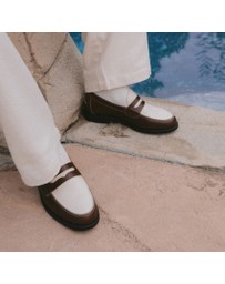 Duke + Dexter - Wilde Chestnut + White Penny Loafer - Men's