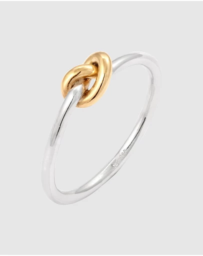 Elli Jewelry - Knot Band Ring in Gold-Plated 925 Silver