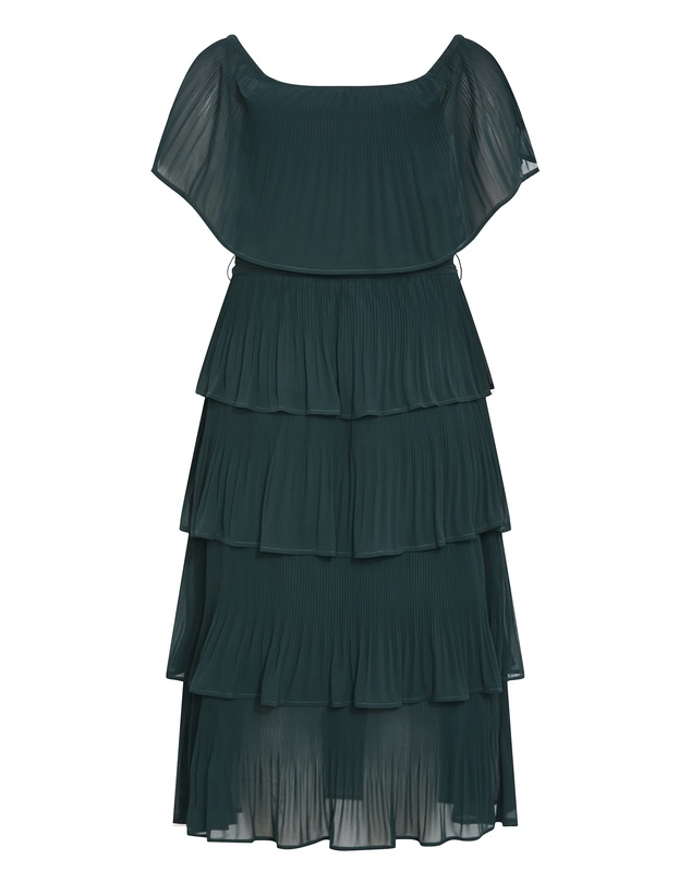 City Chic - Plus size DRESS NIGHT GARDEN - Green Teal