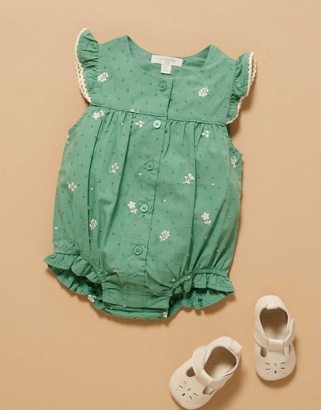 Purebaby - Embroidered Bodysuit -Kids-Babies
