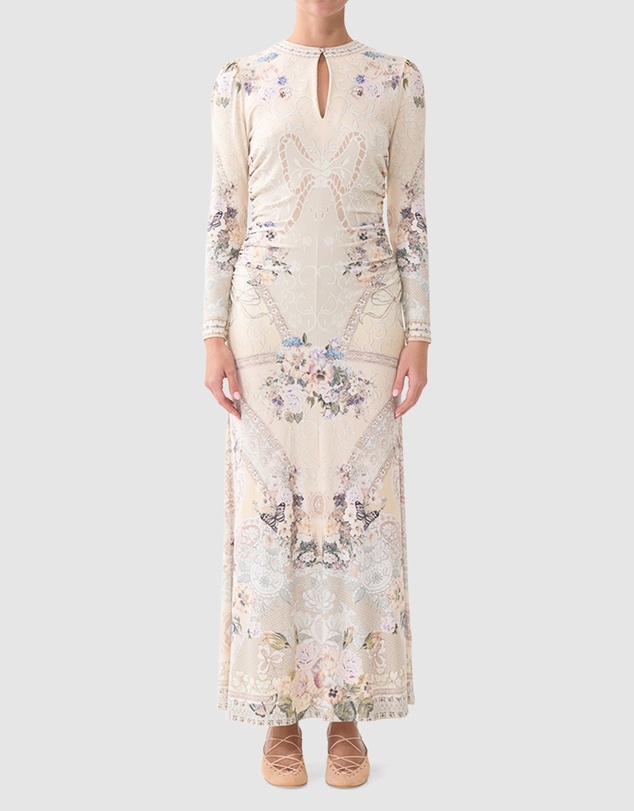 Camilla - Gathered Jersey Long Dress
