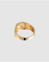 Kuzzoi - ICONIC EXCLUSIVE - Ring Men Signet Ring Sodalite Square in 925 Sterling Silver Gold Plated