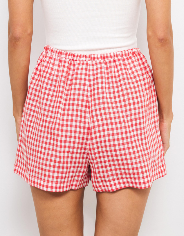 AERE - Romy Linen Gingham Shorts