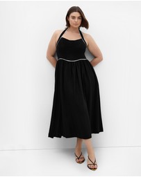 City Chic - Stacey Halter Midi Dress - black