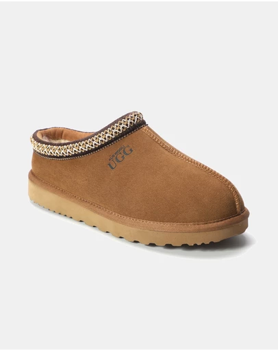 AusWooli Ugg Boots - Croydon Sheepskin Ankle Braid Slippers