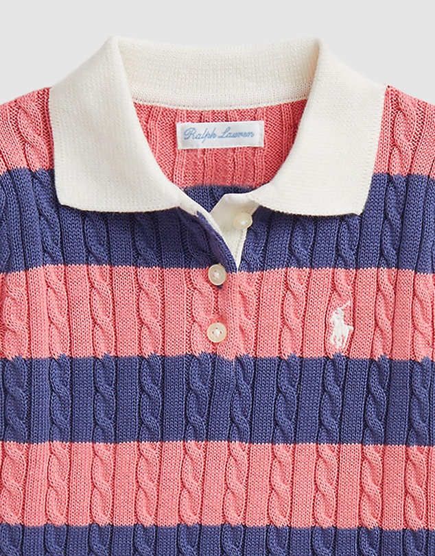 Polo Ralph Lauren - Striped Cable-Knit Cotton Sweater Dress - Babies