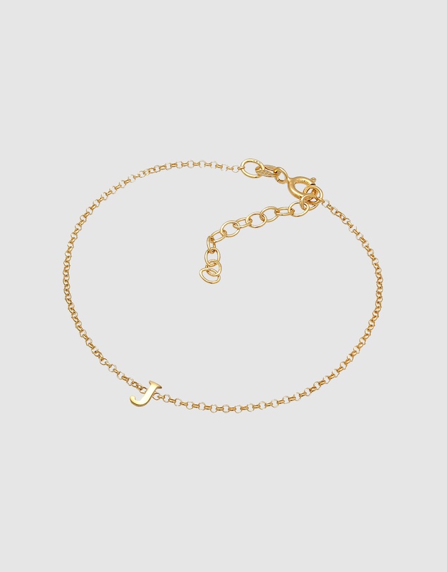 Elli Jewelry - Initial Bracelet in Gold-Plated 925 Silver