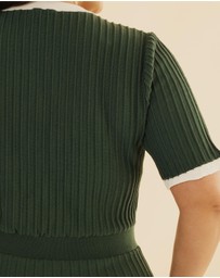 Atmos&Here Curvy - Kendra Contrast Knit Midi Dress