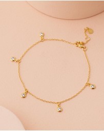 Bianc - Scattered CZ Bezel Drop Bracelet