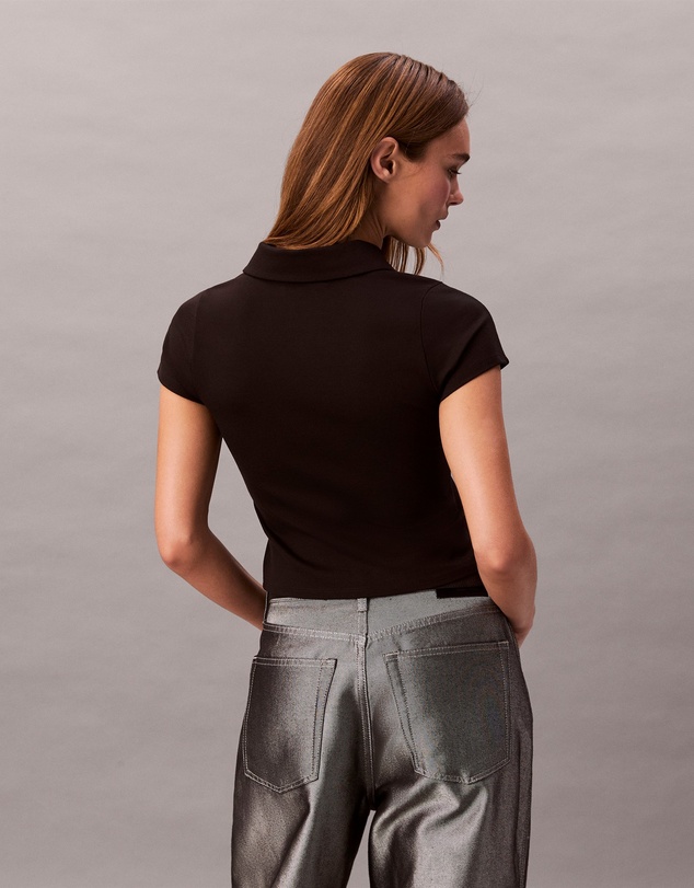 Calvin Klein Jeans - Tech Knit Cropped Polo Shirt