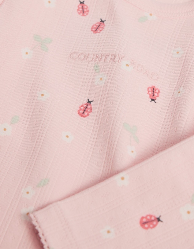 Country Road - Organically Grown Cotton Blend Pointelle Frill Bodysuit