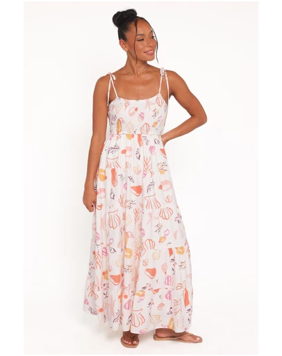 Petal & Pup - Bairbre Maxi Dress - Pink Beach Print