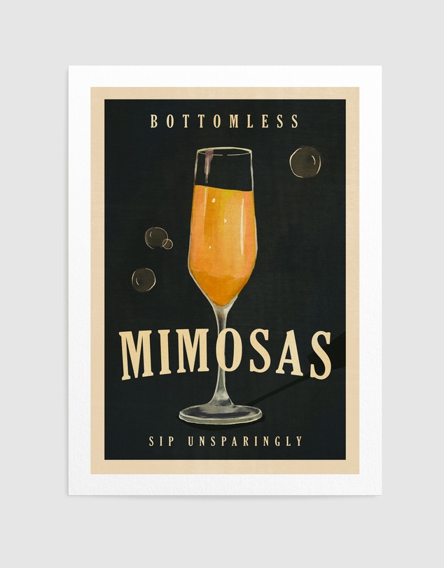 Olive et Oriel - Bottomless Mimosas Art Deco Cocktail Bar Art by The Whiskey Ginger Art Print