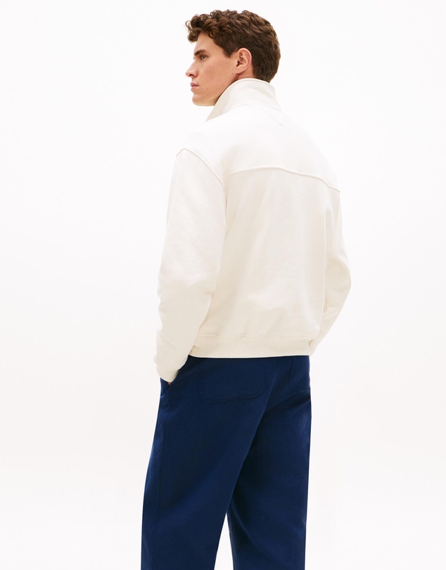 Tommy Hilfiger - Colour-Blocked Collar Terry Half-Zip Jumper