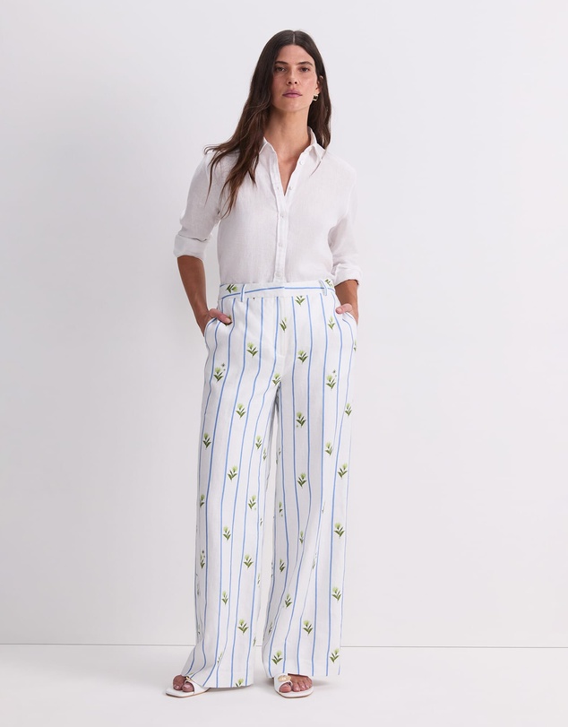 Sportscraft - Hampton Stripe Linen Pant