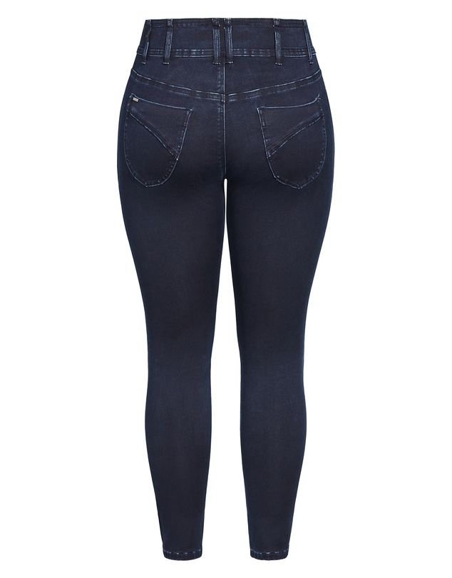 City Chic - Plus size Harley Fit Skinny Petite Jean - dark wash