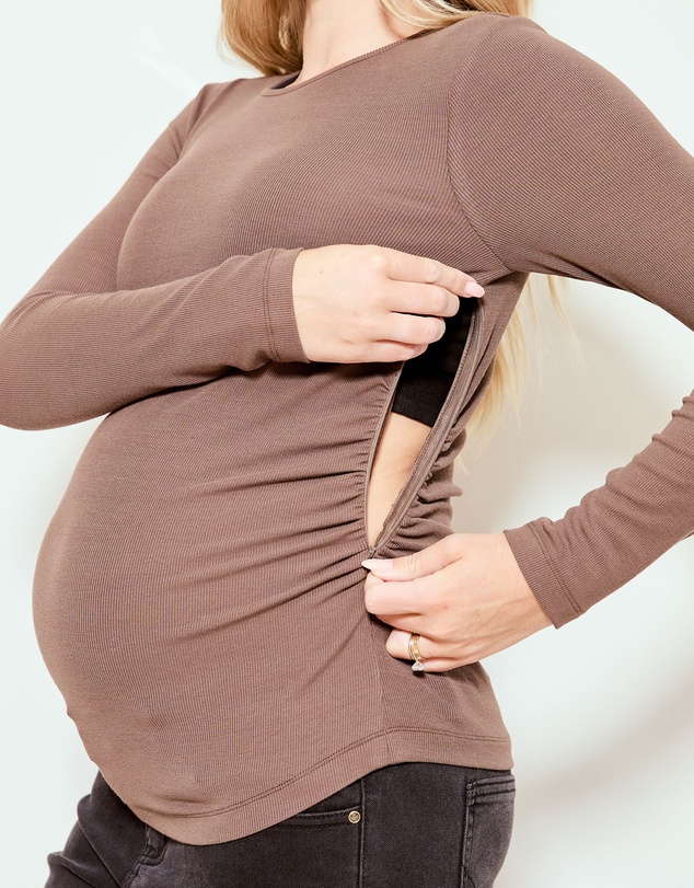 Soon Maternity - Base Soft Rib Feeding Top
