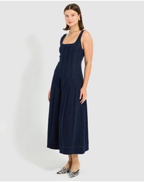 Pasduchas - Hudson Denim Panelled Midi Dress