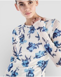rag & bone - Yana Printed Mesh Long Sleeve Tee