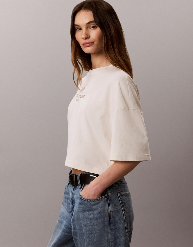 Calvin Klein Jeans - Boxy Crop Script Logo Tee
