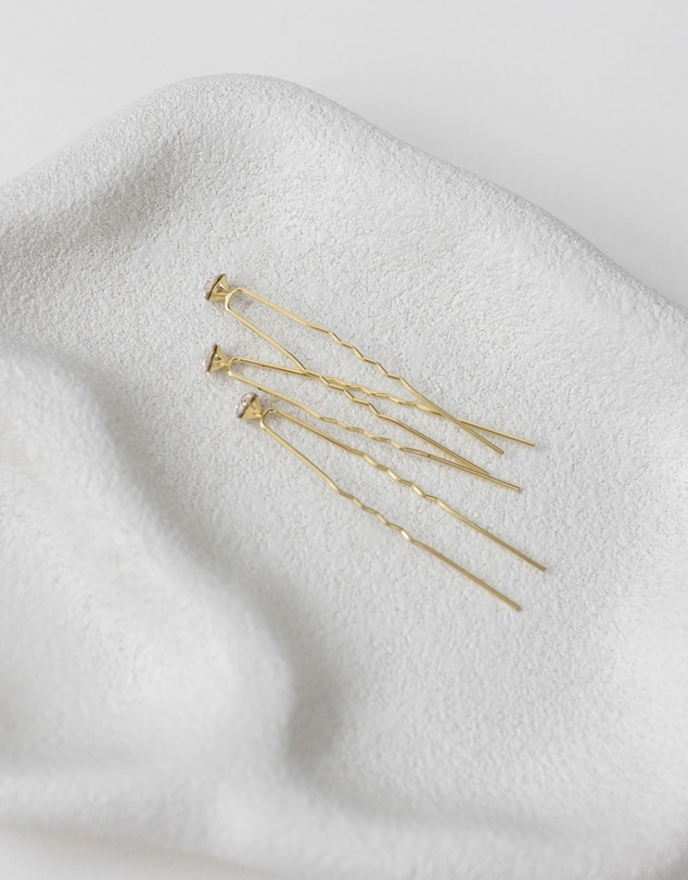 The White Collection - Aria - 6mm Crystal Bridal Hair Pin Trio
