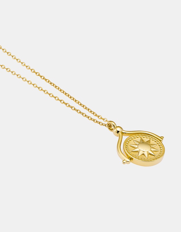 Zoe Olivia - 14K Gold Vermeil Medallion Sun/Moon Flip Necklace