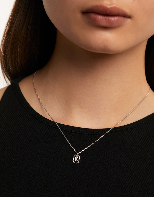 PDPAOLA - Mini Letter K Silver Necklace