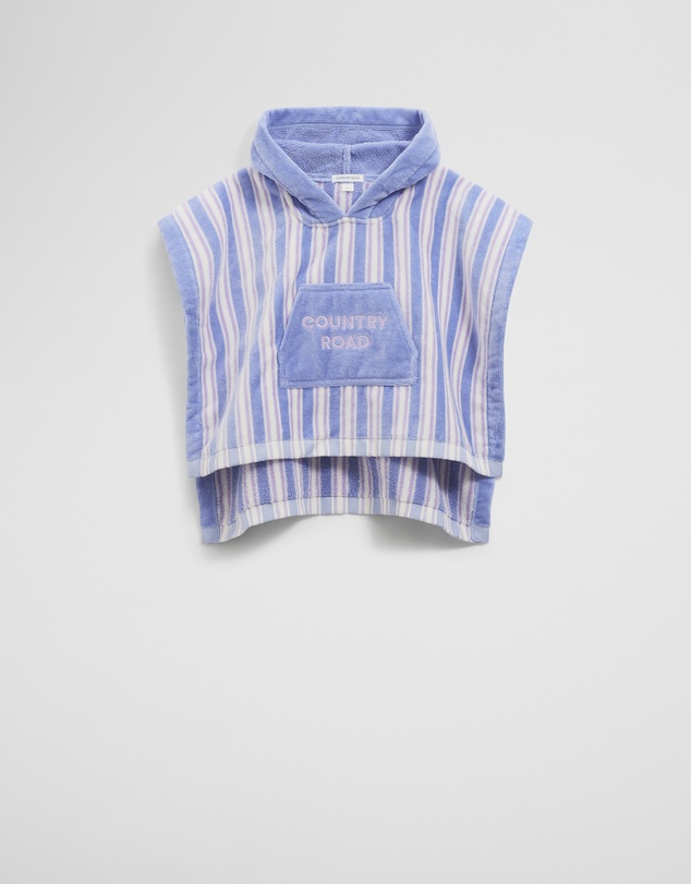 Country Road - Cotton Stripe Logo Poncho