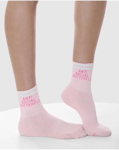 High Heel Jungle - Anti Social Butterfly Cotton Sock