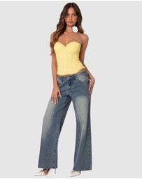 EDIKTED - Magda Low Rise Acid Wash Jeans