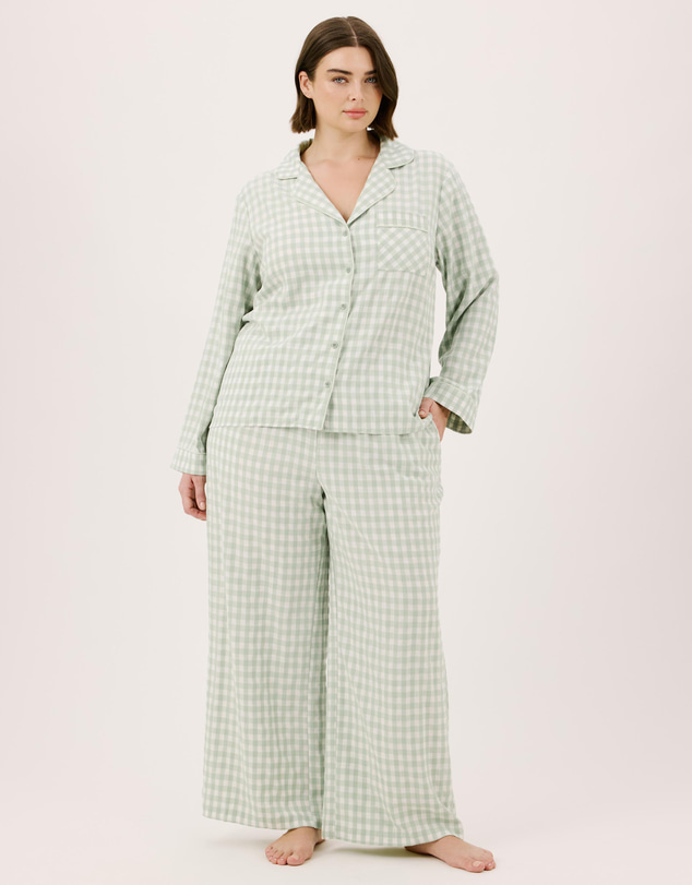 Atmos&Here Curvy - Ava Gingham Long PJ Set