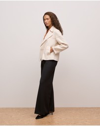 Trenery - Silk Concealed Placket Shirt in Sierra