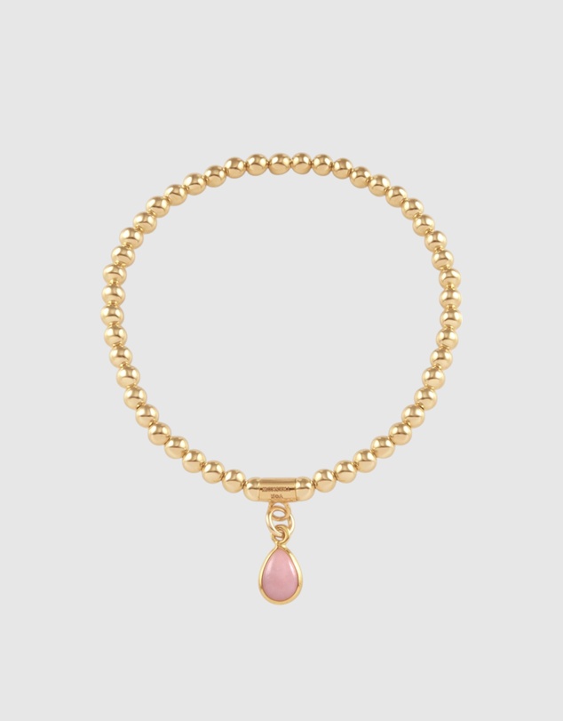 Von Treskow - Stretchy Bracelet with Pear Pink Opal