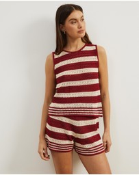 Atmos&Here - Reena Stripe Knitted Shorts