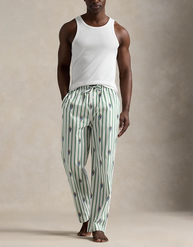 Polo Ralph Lauren - Polo Bear Striped Cotton Pajama Pants