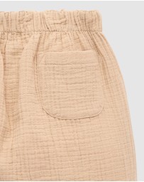 Purebaby - Slouchy Crinkle Cotton Pants -Kids-Babies