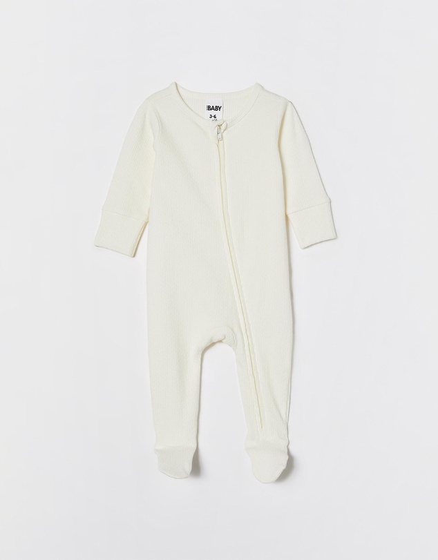 Cotton On Kids - Littlie Organic Long Sleeve Zip Romper